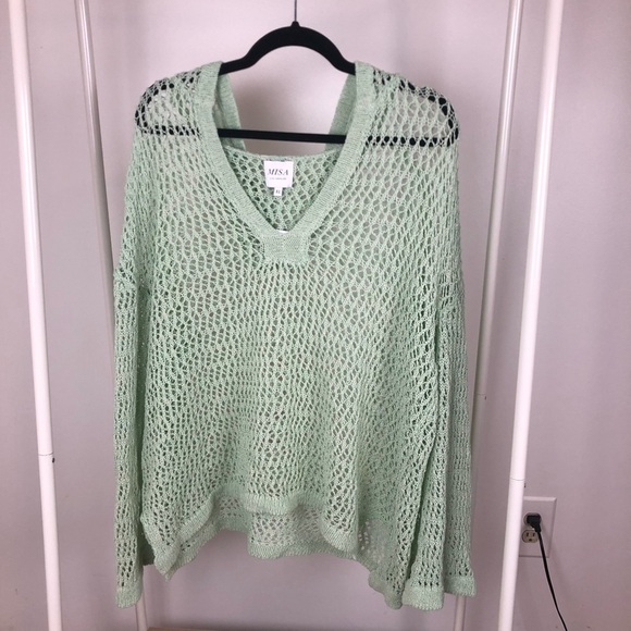 NWT Misa Los Angeles Nami Open Stitch 100% Cotton Hooded Sweater Size: XL - Picture 4 of 10